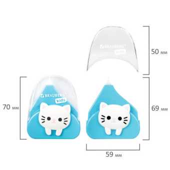 картинка Корректирующая лента BRAUBERG KIDS "Котенок", 5 мм х 6 м, корпус ассорти, блистер, 272494 от магазина МОЛТИ