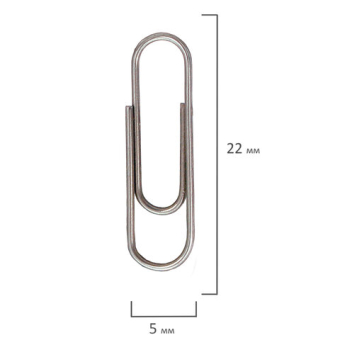 картинка Скрепки STAFF "EVERYDAY", 22 мм, металлические, 100 шт., в картонной коробке, Россия, 220302 от магазина МОЛТИ