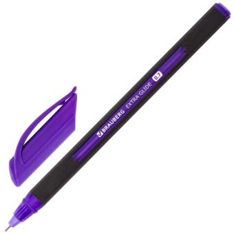 картинка Ручка шариковая масляная BRAUBERG "Extra Glide Soft Color", СИНЯЯ, узел 0,7 мм, линия письма 0,35 мм, 142928 от магазина МОЛТИ