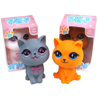 картинка Фигурка резиновая 126 Кошка с пищалкой в к/у 9х5,5х6 (7,5х5х4) см. от магазина МОЛТИ