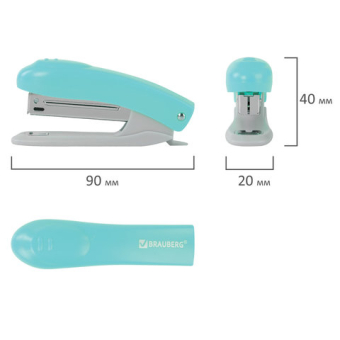 картинка Степлер №10 BRAUBERG "Original", до 12 листов, с антистеплером, бирюзовый, 227765 от магазина МОЛТИ