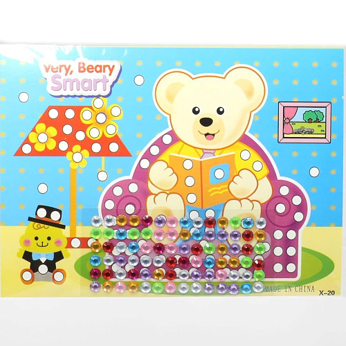 Наклейка-аппликация X20 со стразами Мишка 13*21