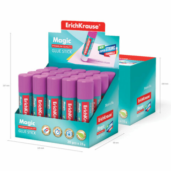 картинка Клей-карандаш ERICH KRAUSE "Magic", 15 г, обесцвечивающийся после высыхания, 4446 от магазина МОЛТИ