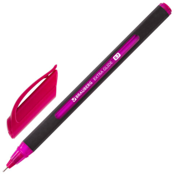 картинка Ручка шариковая масляная BRAUBERG "Extra Glide Soft Color", СИНЯЯ, узел 0,7 мм, линия письма 0,35 мм, 142928 от магазина МОЛТИ