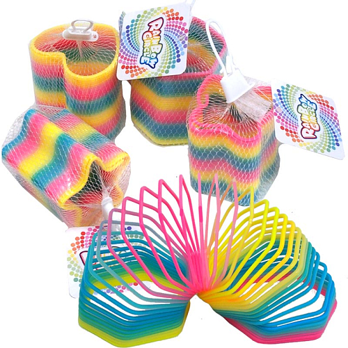 Радуга-пружинка 929-6 (12) Фигурные матовые в сетке 6,5х6х6см пластик