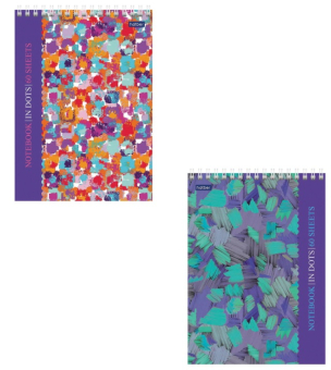 картинка Блокнот А5 (146х205мм) 60л, гребень, лакированный, подложка, в точку, HATBER Premium,Мозаика,B331859 от магазина МОЛТИ