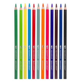 картинка Карандаши цветные акварельные BRAUBERG PREMIUM AQUARELLE, 12 цветов, грифель мягкий 4 мм, 181671 от магазина МОЛТИ
