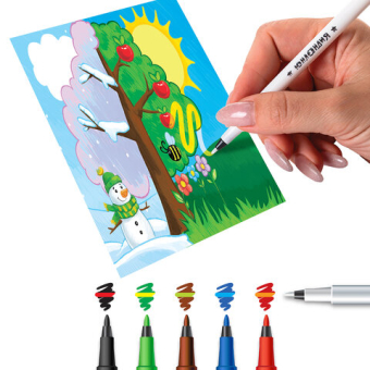 картинка Фломастеры, меняющие цвет ЮНЛАНДИЯ 10 цветов + 1 проявитель, "ЮНЫЙ ВОЛШЕБНИК", вентилируемый колпачок, 151891 от магазина МОЛТИ