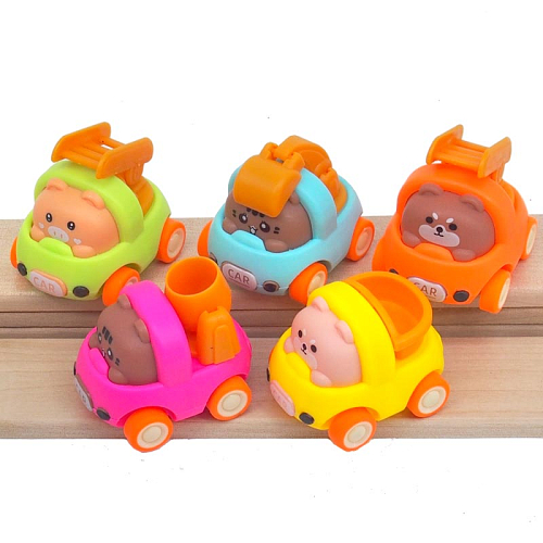 Игрушка  инерционная 2422-9 Звери в машинке 4,5х4,5х4,5см пластик в и/у