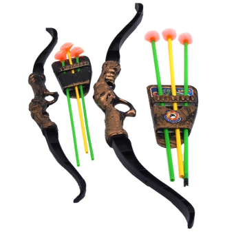 картинка Лук детский 29-2-7 со стрелами 3шт присосками в и/у малый 39х7,5х2см пластик от магазина МОЛТИ