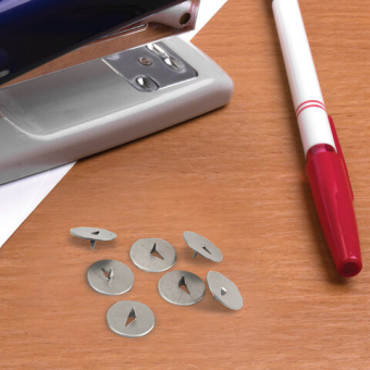 картинка Кнопки канцелярские STAFF "EVERYDAY", 12 мм х 100 шт., РОССИЯ, в картонной коробке, 220009 от магазина МОЛТИ