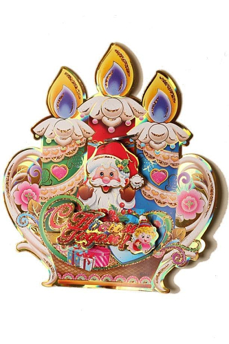 Бумажное украшение Свечи, Колокольчики новогодние 9302-3/B1-3/13-1-3 29*30