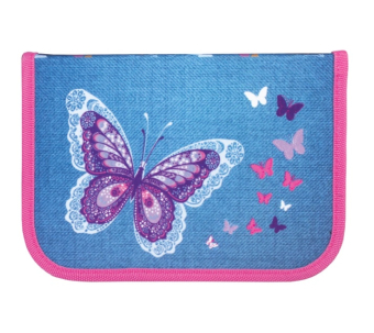 картинка Пенал TIGER FAMILY (ТАЙГЕР), с напо-ем, 1 отделение, 16 пред, "Denim Butterflies", 20х14х4  226960 от магазина МОЛТИ