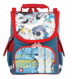 картинка Ранец жесткокаркасный BRAUBERG для начальной школы, мальчик, Коптер, 34х26х16 см, 226914 от магазина МОЛТИ