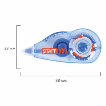 картинка Корректирующая лента STAFF PROFIT, 5 мм х 6 м, механизм перемотки, корпус голубой, блистер, европодвес, 271254 от магазина МОЛТИ