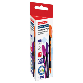 картинка Ручка шариковая масляная BRAUBERG "Extra Glide Soft Color", СИНЯЯ, узел 0,7 мм, линия письма 0,35 мм, 142928 от магазина МОЛТИ
