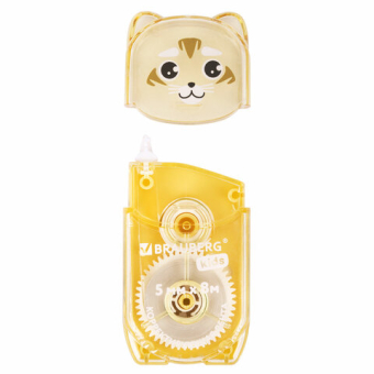 картинка Корректирующая лента BRAUBERG KIDS "ЗВЕРЯТА", 5 мм х 8 м, механизм перемотки, корпус ассорти, блистер, 272499 от магазина МОЛТИ