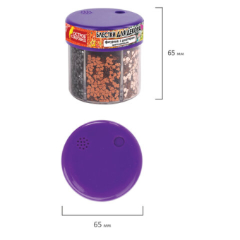 картинка Блестки для декора, поделок, DIY, творчества, оформления, ФИГУРНЫЕ МЕТАЛЛИК, ОСТРОВ СОКРОВИЩ, диспенсер с дозатором, 6 цветов по 9 г, 191373 от магазина МОЛТИ