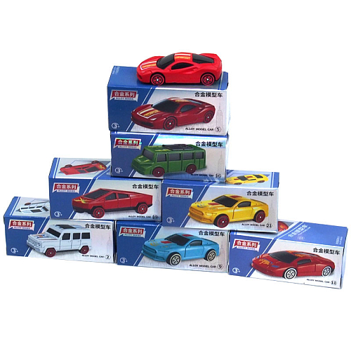 Машинка 678-10 (ПЛ24) металлическая модель (1,5х2,2х5) в коробке 3х2,5х7см  