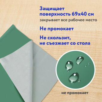 картинка Клеёнка настольная ПИФАГОР для уроков труда, ПВХ, зеленая, 69х40 см, 227057 от магазина МОЛТИ