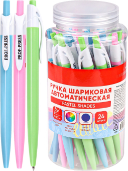 картинка Ручка шариковая автомат "PASTEL SHADES" СИНЯЯ (РШ-7605) d=0,7, кратно 24 инд ШК от магазина МОЛТИ