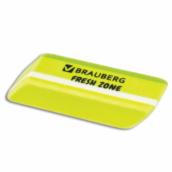 картинка Ластик большой BRAUBERG "Fresh Zone", 60х18х12 мм, цвет ассорти, прямоугольный, скошенный, 228717 от магазина МОЛТИ