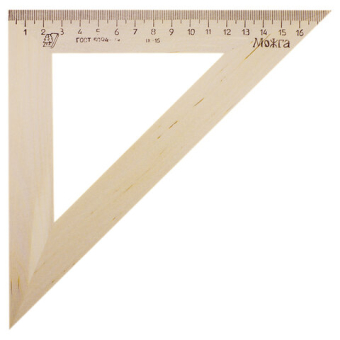 картинка Треугольник деревянный, угол 45, 18 см, УЧД, МОЖГА, С15 от магазина МОЛТИ