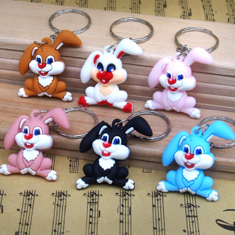 картинка Брелоки 2270-9 (12) Зайка красный нос 4х0,5х3см  резиновая от магазина МОЛТИ