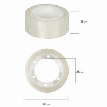 картинка Клейкие ленты 19 мм х 20 м канцелярские STAFF Basic, комплект 8 шт., прозрачные, гарантированная длина, 228763 от магазина МОЛТИ
