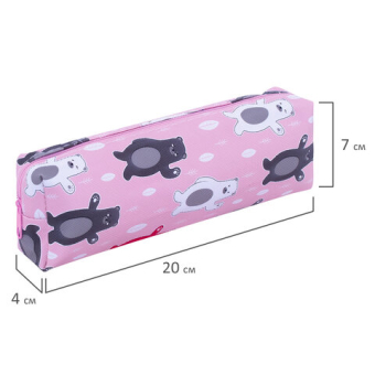 картинка Пенал-косметичка ПИФАГОР, мягкий, "BEAR", прямоугольный, 20х7х4 см, 229266 от магазина МОЛТИ