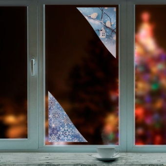 картинка Украшение для окон и стекла ЗОЛОТАЯ СКАЗКА "Зимнее волшебство 3", 30*38 см, ПВХ, 591253 от магазина МОЛТИ