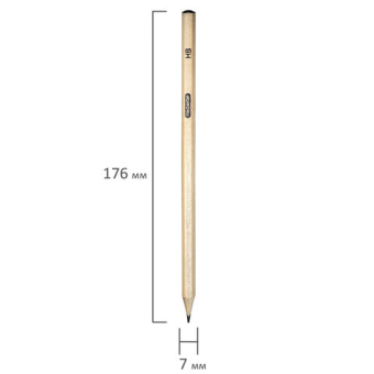 картинка Карандаши чернографитные чертежные школьные разной твердости НАБОР 12 штук 2H-2B, ПИФАГОР, 181883 от магазина МОЛТИ