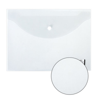 картинка Папка-конверт с кнопкой BRAUBERG, А4, до 100 листов, прозрачная, 0,15 мм, 221638 от магазина МОЛТИ