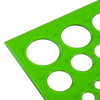 картинка Треугольник пластиковый 30х19 см, ПИФАГОР, с окружностями, прозрачный, тонированный, 210793 от магазина МОЛТИ