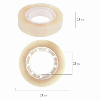 картинка Клейкие ленты 12 мм х 33 м канцелярские ОФИСМАГ, комплект 4 шт., прозрачные, гарантированная длина, 223126 от магазина МОЛТИ