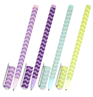 картинка Ручка шариковая BRAUBERG SOFT TOUCH STICK "GEOMETRIC", СИНЯЯ, мягкое покрытие, ассорти, 0,7мм,143701 от магазина МОЛТИ