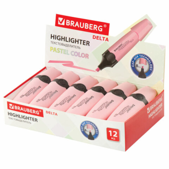 картинка Текстовыделитель BRAUBERG "DELTA PASTEL", ПАСТЕЛЬНЫЙ РОЗОВЫЙ, линия 1-5 мм, 151731 от магазина МОЛТИ