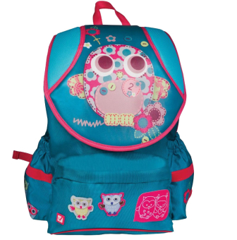 картинка Рюкзак BRAUBERG ортопедический, экстралегкий, евроформат, девочка, Филин, 15 литров, 38*26*16 см от магазина МОЛТИ
