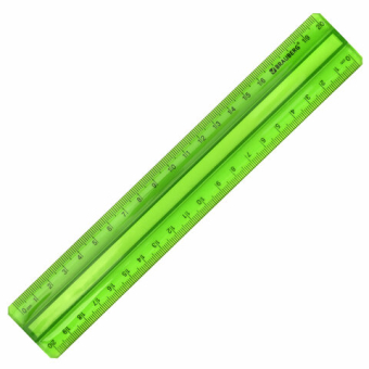картинка Линейка пластик 20 см BRAUBERG, с держателем, прозрачная, неоновая, ассорти, 210834 от магазина МОЛТИ