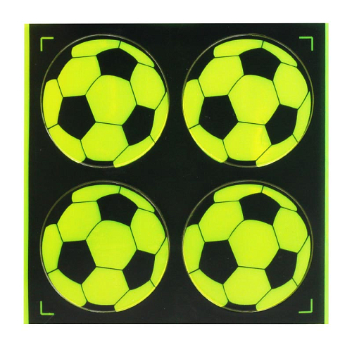 Светоотражающие наклейки 4шт 2822-6 Футбольный мяч (d=6,5см) 15х0,1х14см