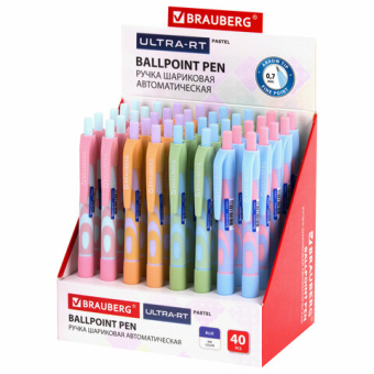 картинка Ручка шариковая автоматическая BRAUBERG ULTRA-RT PASTEL, СИНЯЯ, 0,7 мм, линия 0,35 мм, 143933 от магазина МОЛТИ