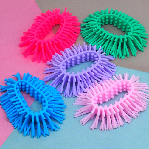 Антистресс браслет 2080-10 (50) Ершистый 2х2х7см .резина яркий