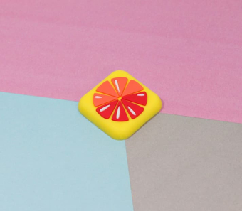 картинка Стопер 250822-20 детский Апельсин декоративный клеющий 4х4 см. от магазина МОЛТИ