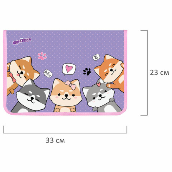 картинка Папка для труда на молнии ЮНЛАНДИЯ А4, 1 отделение, откидная планка, органайзер, "Best fellows", 273392 от магазина МОЛТИ