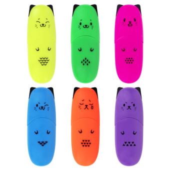 картинка Текстовыделитель мини BRAUBERG KIDS "CUTE CATS NEON", АССОРТИ В ПЛАСТИКОВОЙ БАНКЕ, 1-5 мм, 152433 от магазина МОЛТИ