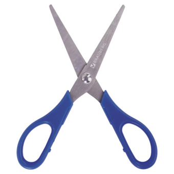 картинка Ножницы BRAUBERG для левши "Left hand", 170 мм, синие, 2-х сторонняя заточка, 236785 от магазина МОЛТИ