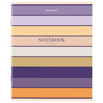 картинка Тетрадь А5 48 л. BRAUBERG скоба, линия, обложка картон, "LINE" (микс в спайке), 404384 от магазина МОЛТИ
