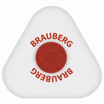 картинка Ластик BRAUBERG "Universal", 45х45х10 мм, белый, треугольный, красный пластиковый держатель, 222473 от магазина МОЛТИ