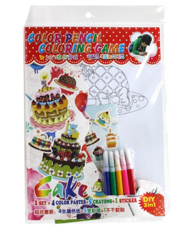 картинка Набор DB-030 раскрасска ТОРТИК +фломастеры+наклейки А4 . от магазина МОЛТИ