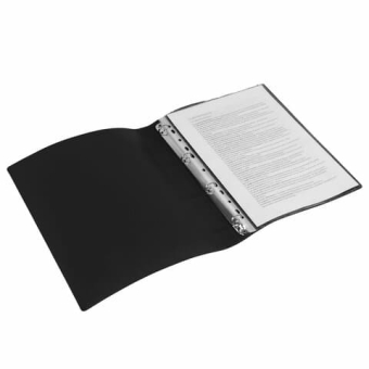 картинка Папка на 4 кольцах STAFF, 30 мм, черная, до 200 листов, 0,5 мм, 229219 от магазина МОЛТИ